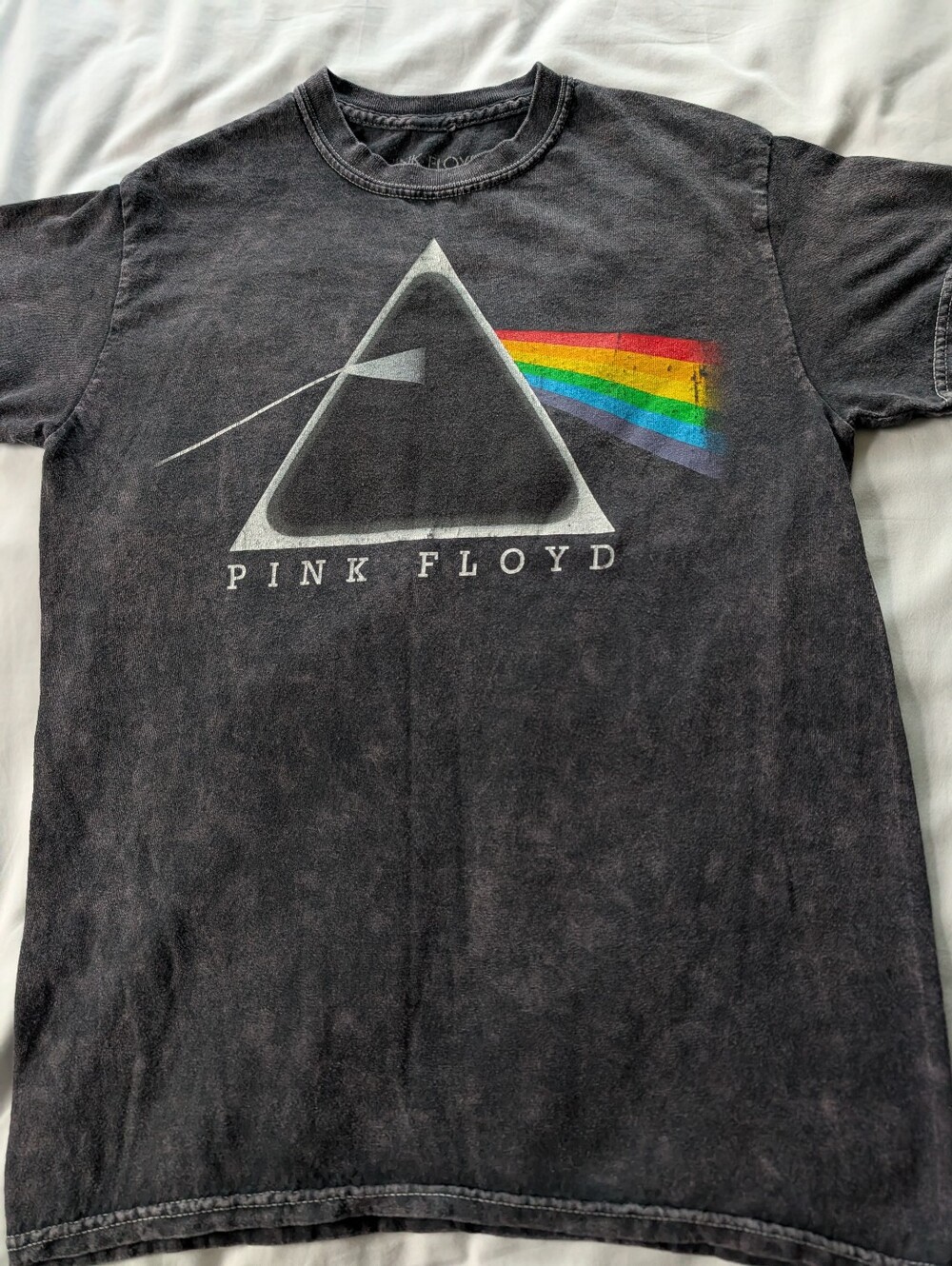 Pink Floyd Ladies Black Acid Wash T-Shirt. Size Small. Short Sleeves.